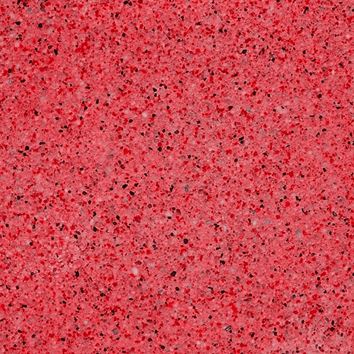 Muestra física de cristales de cuarzo refractivo tono Super Red (Rojo Rubí) Súper Brite® para diseño arquitectónico