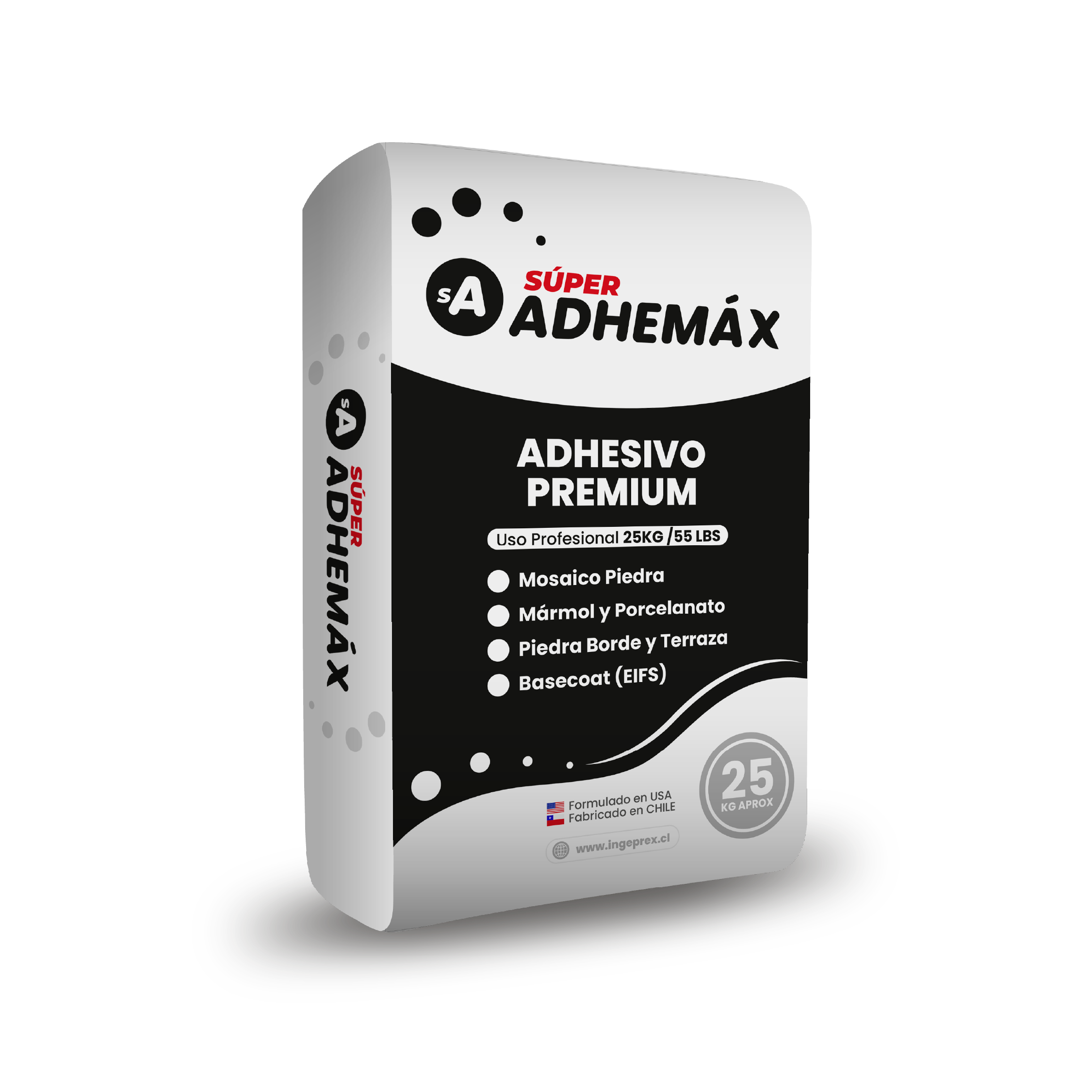 Saco 25kg de adhesivo impermeable para mosaico y piedra en piscinas Súper Adhemáx® Ingeprex
